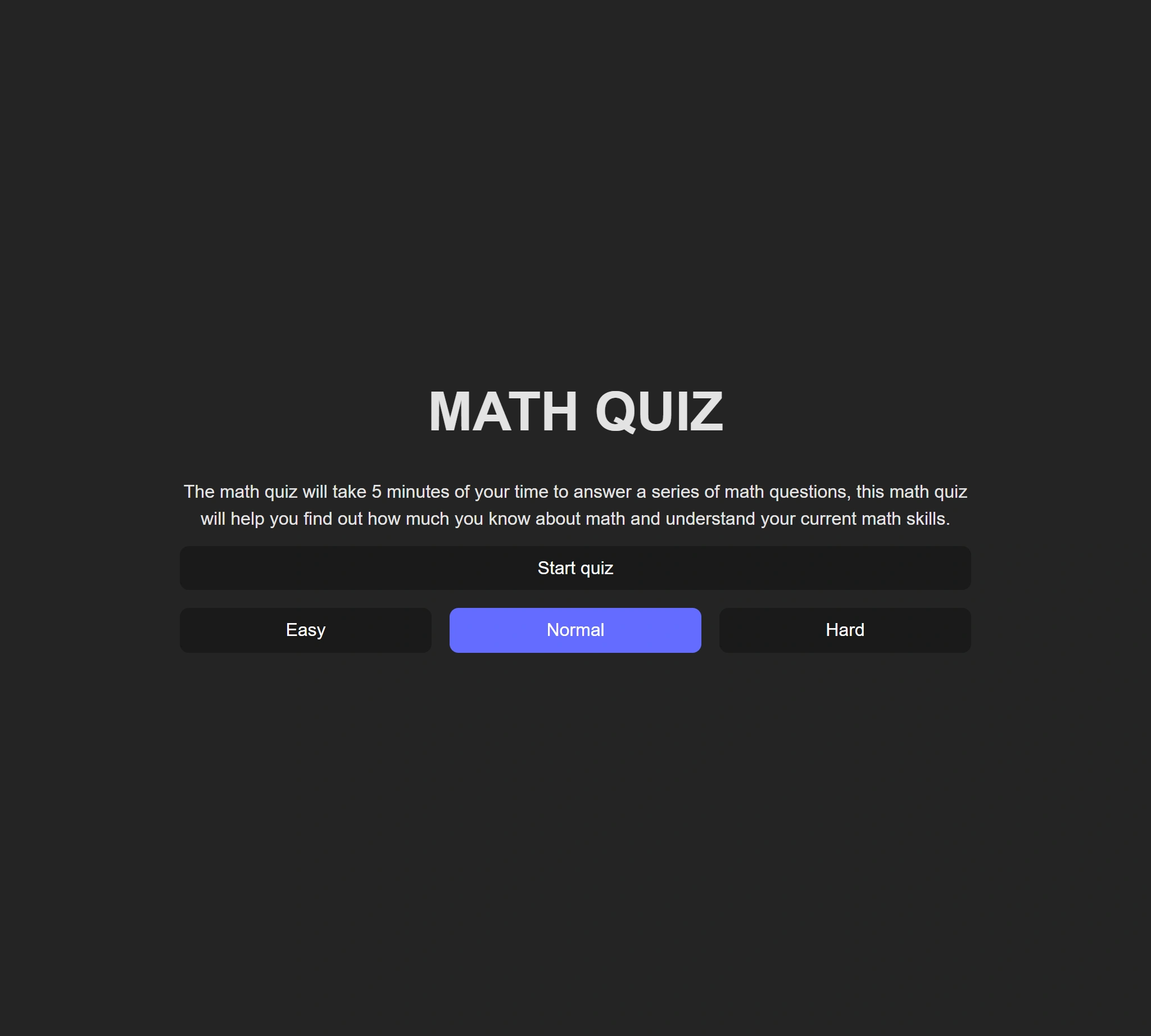 Math quiz